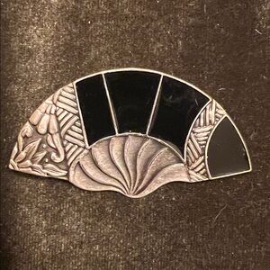 Vintage Signed Duri Brooch- Mid-Century  Modern Geometric/Art Deco Fan